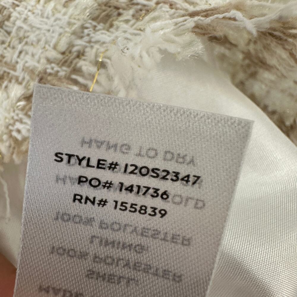 LULUS NWT Preppy Reputation Ivory Plaid Tweed Faux-Wrap Mini Skirt // XL - Picture 7 of 13